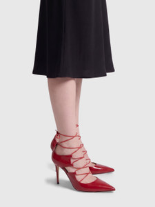 Jimmy Choo Red Leather Lace Up Heels Jimmy Choo Red Leather Lace Up Heels