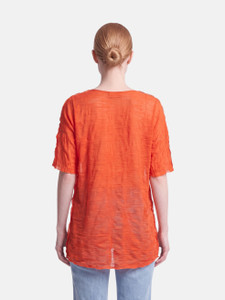 Issey Miyake Orange Twisted Texture T-Shirt Issey Miyake Orange Twisted Texture T-Shirt