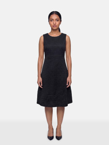 Max Mara Black Abstract Textured Knee Length Dress Max Mara Black Abstract Textured Knee Length Dress
