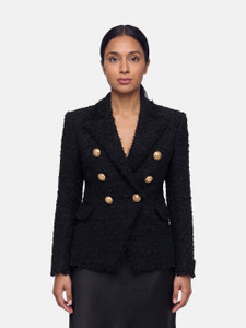 Balmain Black Double Breasted Tweed Blazer Balmain Black Double Breasted Tweed Blazer
