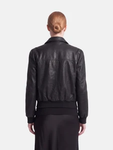 ME+EM Navy Leather Jacket