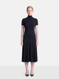 Jil Sander Navy Layered Short Sleeve Dress