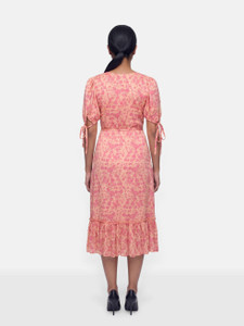 The Vampire's Wife Pink Silk Rose Print Frill Seeker Dress The Vampire's Wife Pink Silk Rose Print Frill Seeker Dress