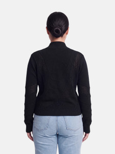 Roberto Cavalli Black Mock Neck Knit Jumper Roberto Cavalli Black Mock Neck Knit Jumper