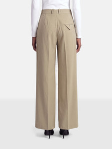 Bottega Veneta Khaki Wool Wide Leg Trousers Bottega Veneta Khaki Wool Wide Leg Trousers