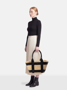 DeMellier Beige & Black The Santorini Basket Bag