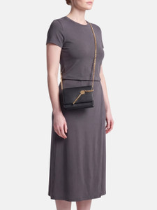 Sophie Hulme Black Leather Micro Cocktail Stirrer Bag