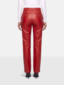 Gucci Fall 2020 Red Leather Wide Leg Trousers Gucci Fall 2020 Red Leather Wide Leg Trousers