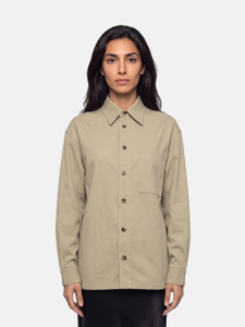 Bottega Veneta Khaki Wool Gabardine Oversized Shirt Bottega Veneta Khaki Wool Gabardine Oversized Shirt