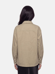 Bottega Veneta Khaki Wool Gabardine Oversized Shirt Bottega Veneta Khaki Wool Gabardine Oversized Shirt