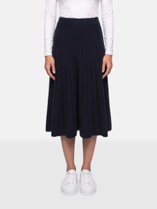 N. PEAL Navy Wool Midi Knit Skirt N. PEAL Navy Wool Midi Knit Skirt