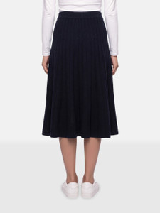 N. PEAL Navy Wool Midi Knit Skirt N. PEAL Navy Wool Midi Knit Skirt