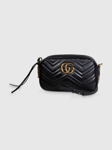 Gucci Black Leather GG Marmont Camera Bag Gucci Black Leather GG Marmont Camera Bag