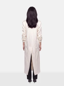 Magda Butrym Ecru Wool Long Blazer Coat Magda Butrym Ecru Wool Long Blazer Coat