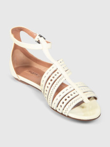 Alaïa Yellow Patent Leather Perforated Sandals