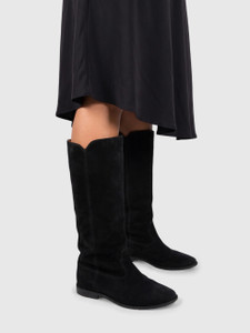 Isabel Marant Black Suede Knee High Boots