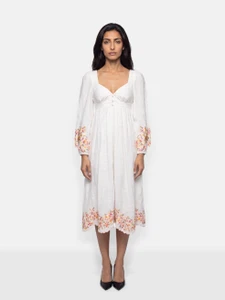 Zimmermann White Mae Floral Midi Dress Zimmermann White Mae Floral Midi Dress
