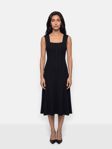 Theory Black Ribbed Midi Dress Theory Black Ribbed Midi Dress