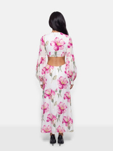 Alexandra Miro Pink & White Floral Cut Out Dress Alexandra Miro Pink & White Floral Cut Out Dress