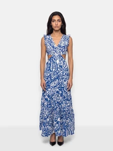 ME+EM Blue Paisley Cut-Out Maxi Dress ME+EM Blue Paisley Cut-Out Maxi Dress