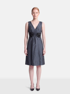 Moschino Navy Silk Bow Detail Dress Moschino Navy Silk Bow Detail Dress