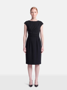 Max Mara Black Draped Sequin Panel Dress Max Mara Black Draped Sequin Panel Dress