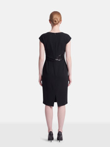 Max Mara Black Draped Sequin Panel Dress Max Mara Black Draped Sequin Panel Dress