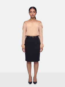 Maje Two Toned Silk Knee Length Dress Maje Two Toned Silk Knee Length Dress