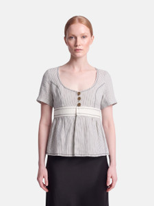 Smythe Grey Striped Button Up Top Smythe Grey Striped Button Up Top