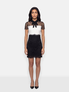 Sandro Two Tone Sheer Lace Dress Sandro Two Tone Sheer Lace Dress