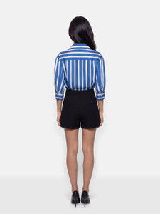 Sandro Blue & Black Striped Playsuit Sandro Blue & Black Striped Playsuit