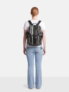 Givenchy Black & White Striped Obsedia Backpack Givenchy Black & White Striped Obsedia Backpack