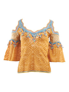 Women Peter Pilotto Embroidered Blouse - Yellow Size S UK 8 US 4 Women Peter Pilotto Embroidered Blouse - Yellow Size S UK 8 US 4