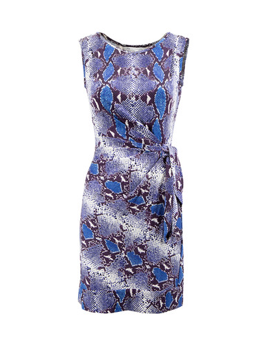 Diane Von Furstenberg Blue Snakeskin Pattern Mini Dress