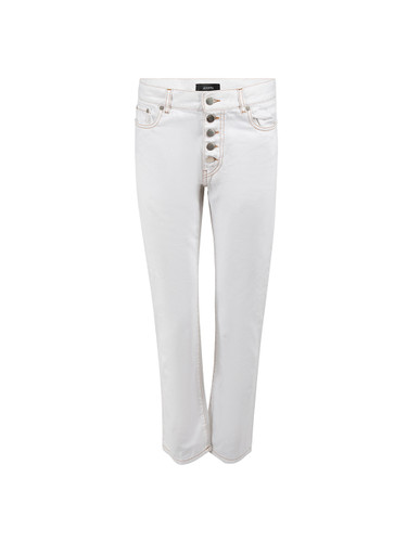 Joseph White Contrast Stitch Straight Jeans