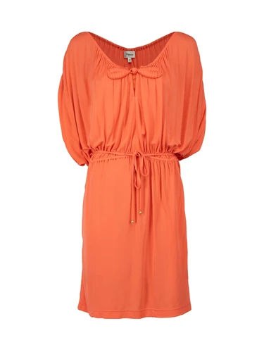 Temperley London Orange Ruched Sleeves Mini Dress