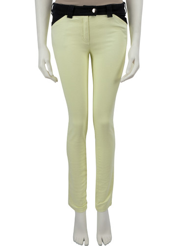 Balenciaga Yellow Contrast Waistband Skinny Jeans