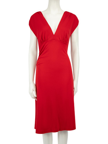 Diane Von Furstenberg Red Wool Knee Length Dress