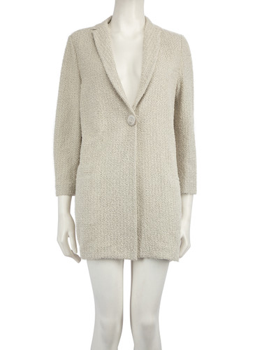 Fabiana Filippi Grey Single Breasted Woven Coat