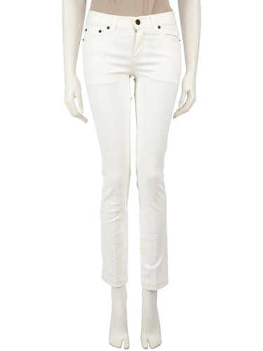 Saint Laurent White Denim Skinny Fit Jeans