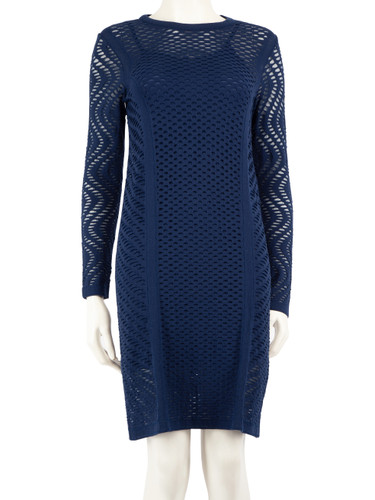 Missoni Blue Knit Long Sleeve Dress