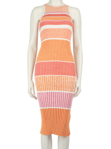 Victoria Beckham Victoria Victoria Beckham Stripe Pattern Rib Knit Dress