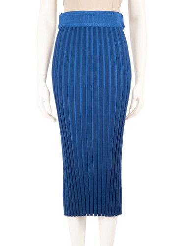 Altuzarra Blue Ribbed Midi Knit Skirt