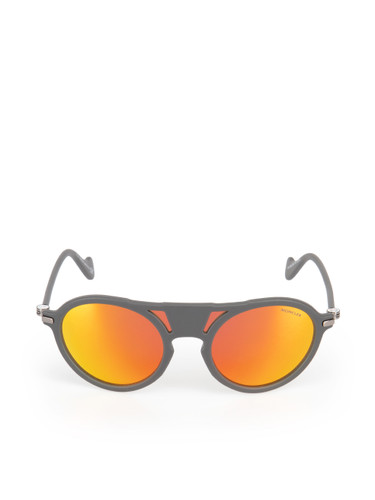 Moncler Grey Mirrored Round Sunglasses