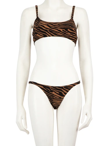 Lisa Marie Fernandez Brown Tiger Print Bikini