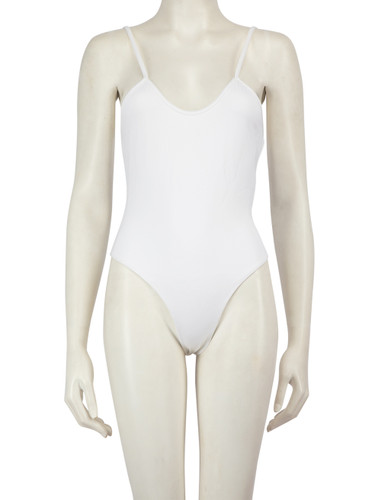 AMI SS22 White De Coeur Logo Swimsuit