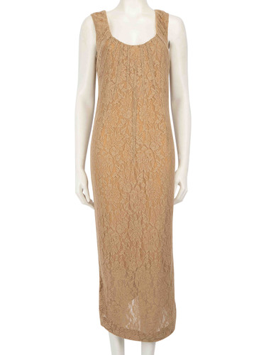 Dolce & Gabbana Beige Wool Lace Midi Dress