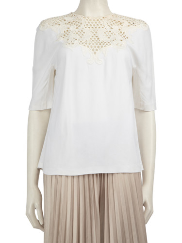 Stella McCartney White Lace Panel Top