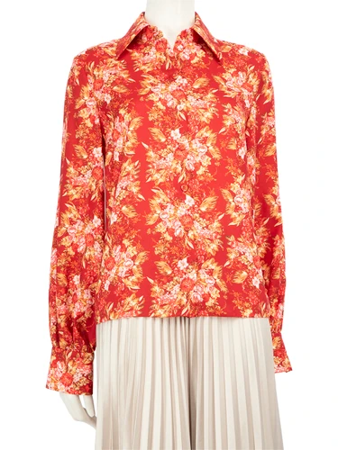 Emilia Wickstead Red Floral Long Sleeve Shirt