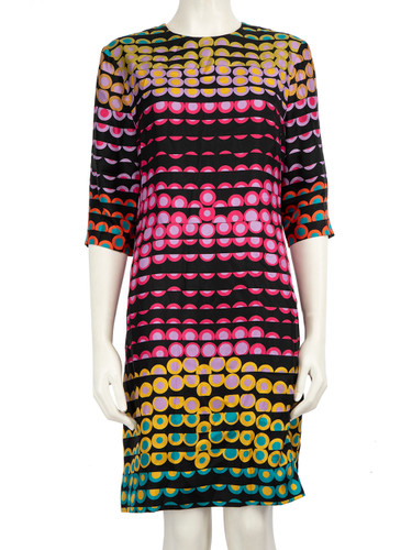 Moschino Silk Polkadot Knee-Length Dress